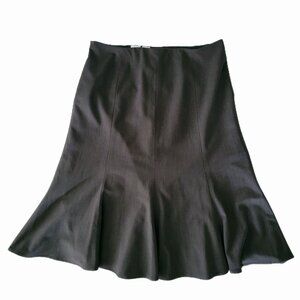 Evan Picone Essentials Charcoal Grey Flare Skirt Sz 8 Academia Business Classic